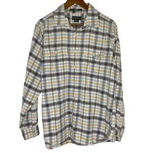 Eddie Bauer Relaxed Fit Plaid Long Sleeve Button Up Shirt Size Medium Men’s
